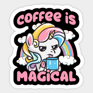 Coffee Is Magical Caffeine Unicorn Sticker